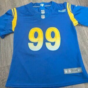 NFL LA RAMS AARON DONALD #99 Jersey size Large Blue Football Short Sleeve (307)
